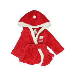 One Potato 2 Unisex Red | White Bathrobe size: 3-6 Months